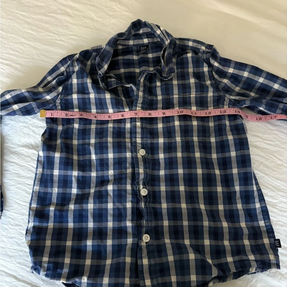 GAP Kids Blue Plaid Button-Up Shirt